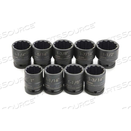 38925 WILLIAMS SOCKET SET, 9 PIECES, 3/4 INCH DRIVE, SHALLOW IMPACT, 12 POINT by Snap-on Incorporated