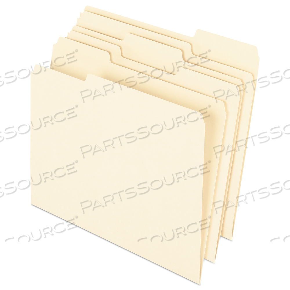 EARTHWISE BY PENDAFLEX 100% RECYCLED MANILA FILE FOLDER, 1/3-CUT TABS: ASSORTED, LETTER, 0.75" EXPANSION, MANILA by Esselte Pendaflex Corp.