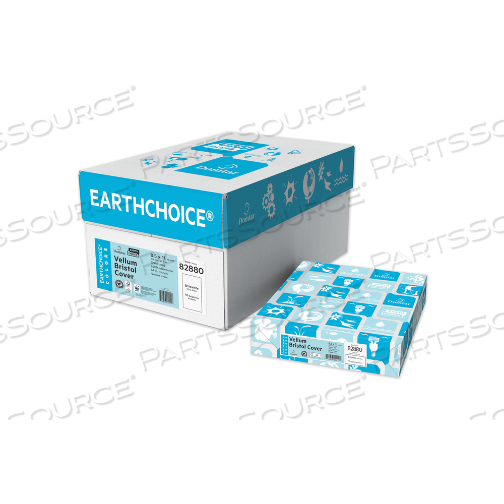 EARTHCHOICE COVER STOCK, VELLUM BRISTOL, 96 BRIGHT, 67 LB BRISTOL WEIGHT, 8.5 X 11, BRIGHT WHITE by Domtar