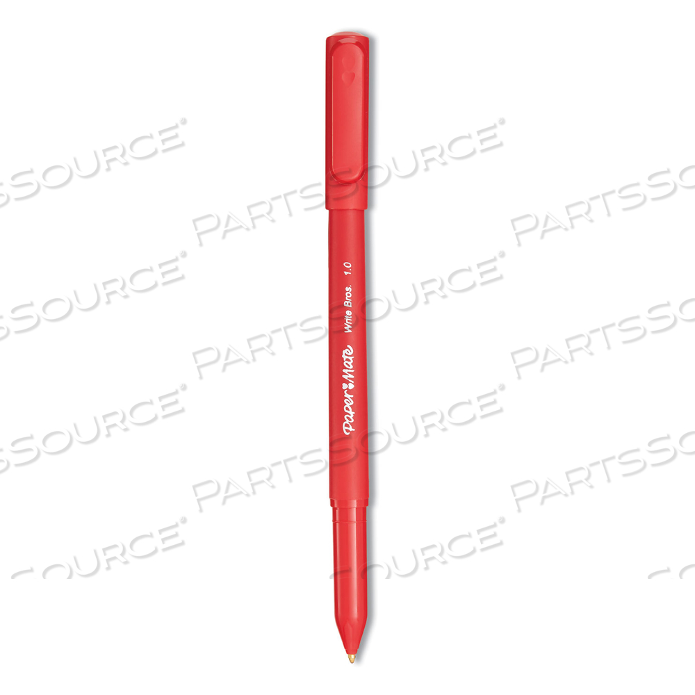 WRITE BROS. BALLPOINT PEN, STICK, MEDIUM 1 MM, RED INK, RED BARREL by Paper Mate
