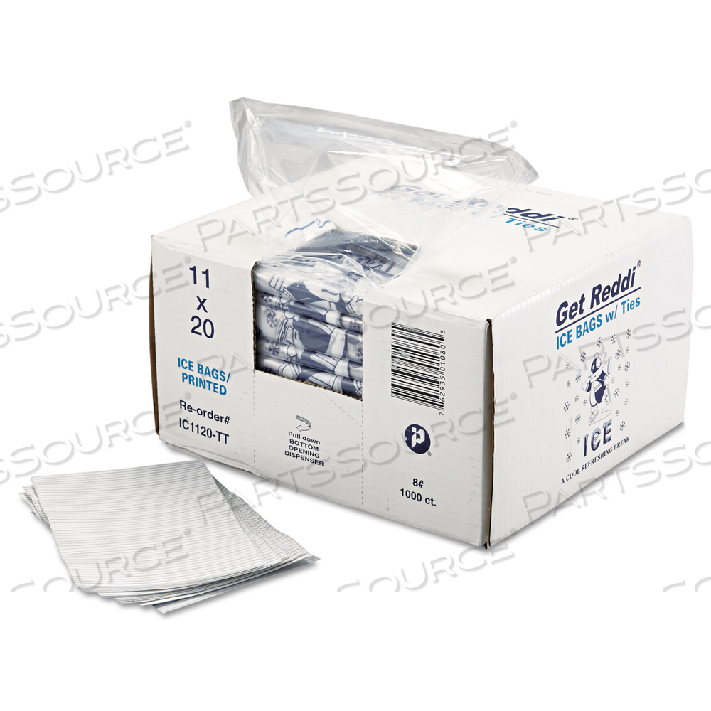 ICE BAGS, 1.5 MIL, 11" X 20", CLEAR by Inteplast Group