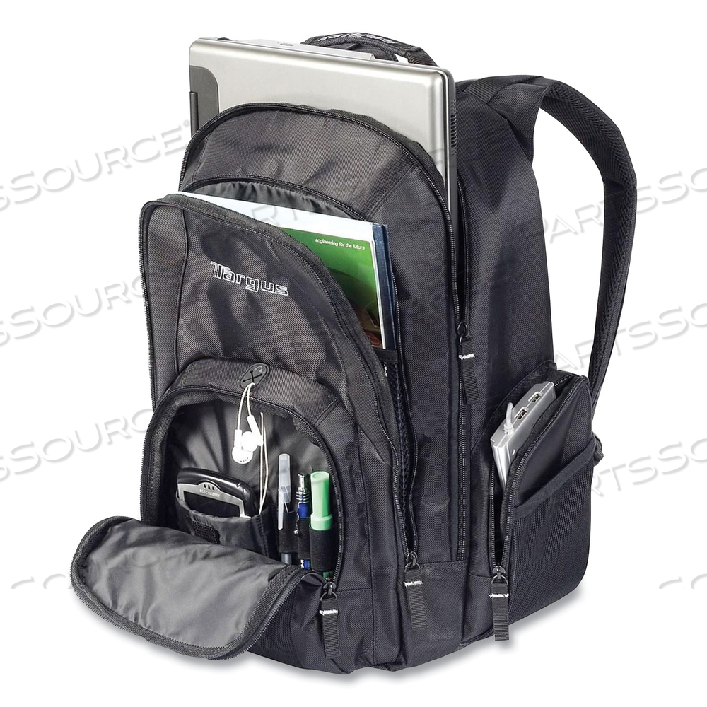 GROOVE LAPTOP BACKPACK, FITS DEVICES UP TO 15.4", NYLON/PVC, 15 X 7 X 18, BLACK by Targus GROOVE LAPTOP BACKPACK, FITS DEVICES UP TO 15.4", NYLON/PVC, 15 X 7 X 18, BLACK by Targus