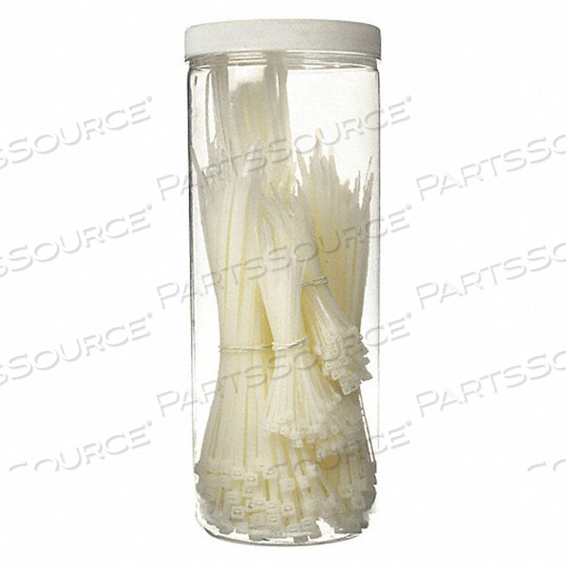 PLASTIC PAWL LOCKING NYLON 6/6 CABLE TIE KIT, NATURAL, 650 PIECES by Power First