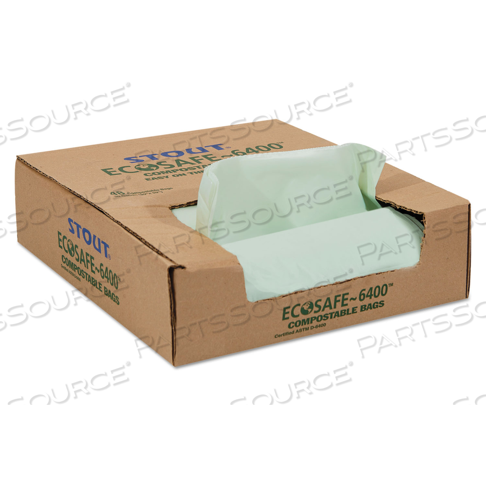 ECOSAFE-6400 BAGS, 30 GAL, 1.1 MIL, 30" X 39", GREEN by Envision