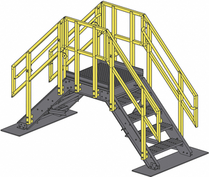 ROOF CROSSOVER SYSTEM OPEN GRIP STEP by Fibergrate