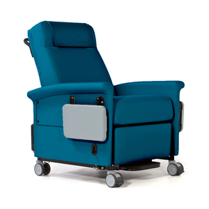 POWER RECLINER CHAIR, BARIATRIC TRANSPORT, COLONIAL BLUE, VINYL, 24-1/2IN (BACK FROM FLOOR), 27-1/2IN (FRONT) ARM HEIGHT, POWDER COATED STEE by McKesson