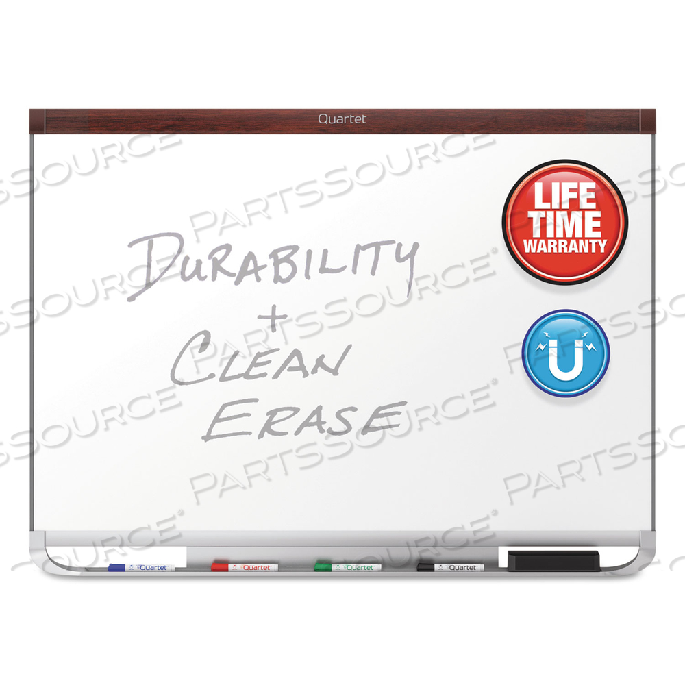 PRESTIGE 2 DURAMAX MAGNETIC PORCELAIN WHITEBOARD, 48 X 36, MAHOGANY FRAME by Quartet