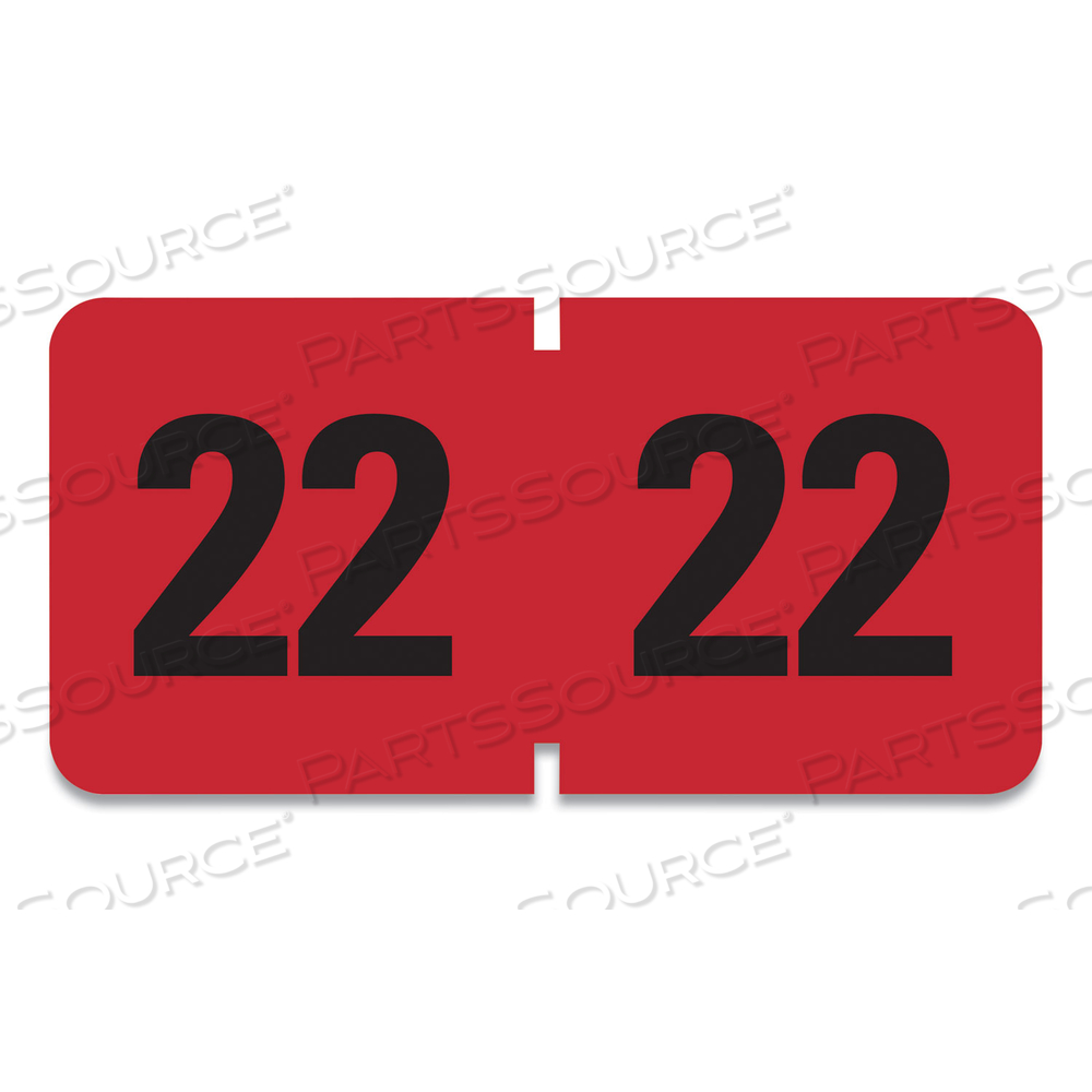 YEARLY END TAB FILE FOLDER LABELS, 22, 0.75 X 1.5, RED, 500 LABELS/ROLL by Smead YEARLY END TAB FILE FOLDER LABELS, 22, 0.75 X 1.5, RED, 500 LABELS/ROLL by Smead