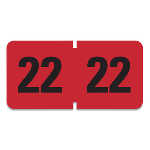 YEARLY END TAB FILE FOLDER LABELS, 22, 0.75 X 1.5, RED, 500 LABELS/ROLL by Smead YEARLY END TAB FILE FOLDER LABELS, 22, 0.75 X 1.5, RED, 500 LABELS/ROLL by Smead