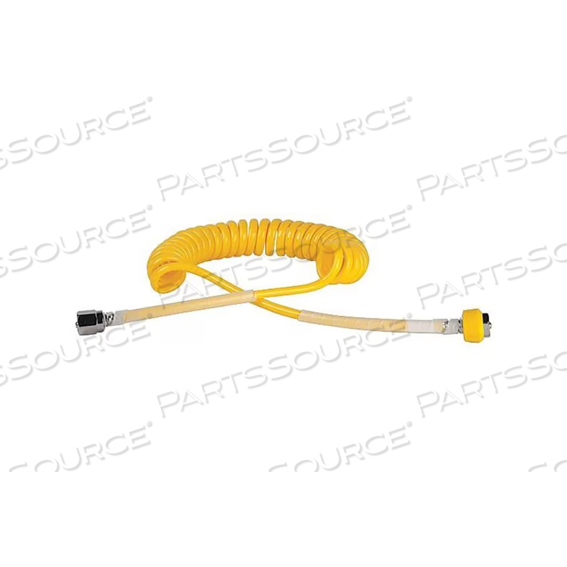 15 FT SINGLE COILED AIR HOSE HEX NUT/HAND TIGHT by Maxtec