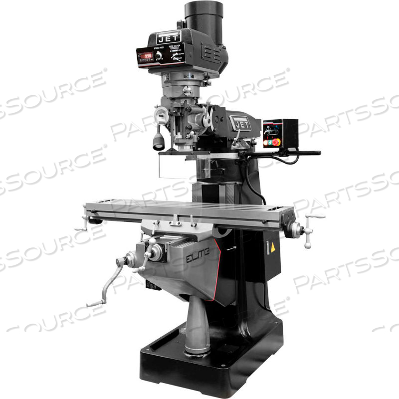 JET EVS-949 MILL WITH 3-AXIS ACU-RITE 303 (QUILL) DRO AND X-AXIS JET POWERFEED by Jet
