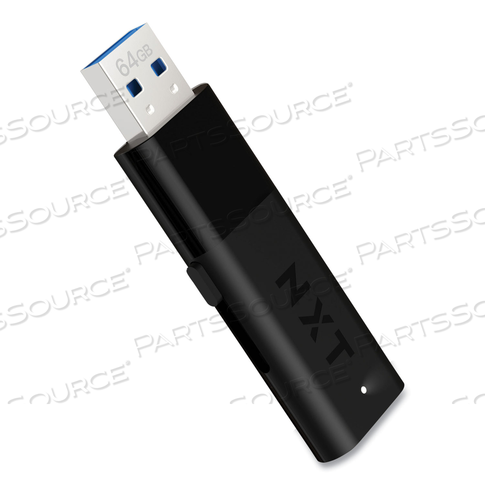USB 3.0 FLASH DRIVE, 64 GB, BLACK, 2/PACK by NXT Technologies