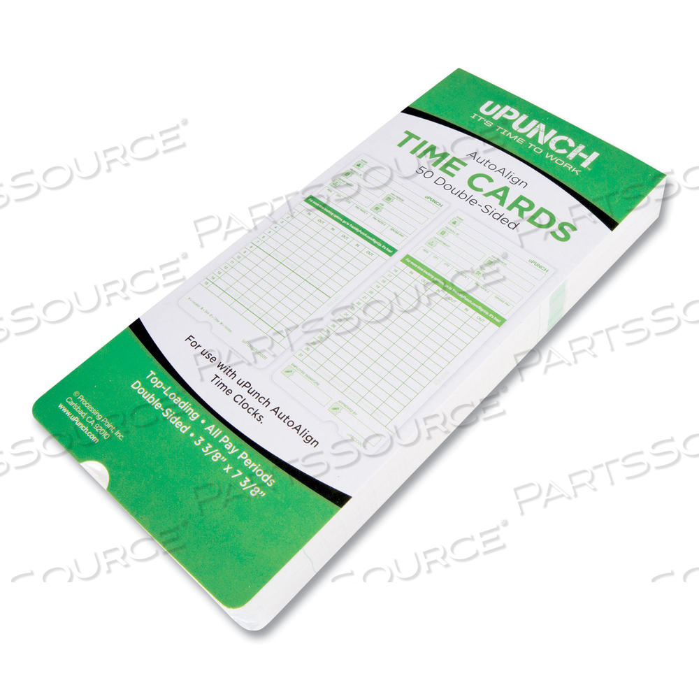 TIME CLOCK CARDS FOR UPUNCH HN3000, TWO SIDES, 7.37 X 3.37, 50/PACK by uPunch