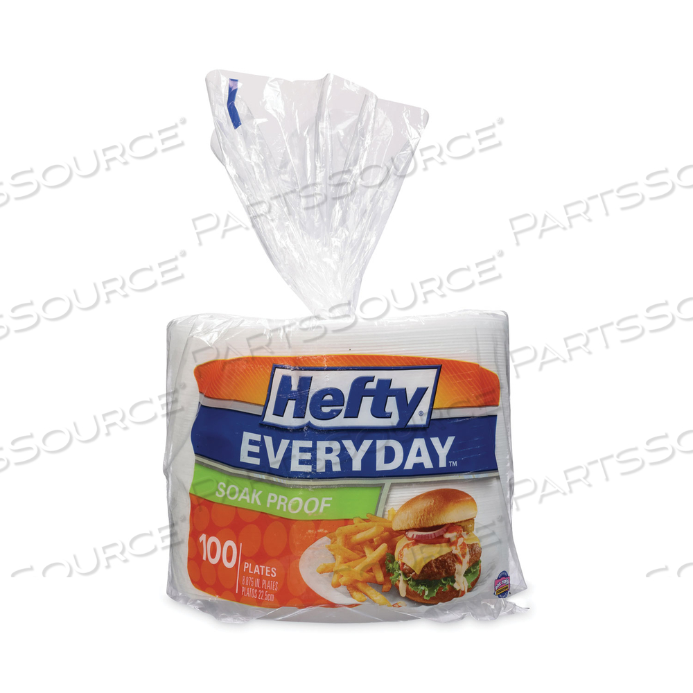 SOAK PROOF TABLEWARE, FOAM PLATES, 8.88" DIA, WHITE SOAK PROOF TABLEWARE, FOAM PLATES, 8.88" DIA, WHITE