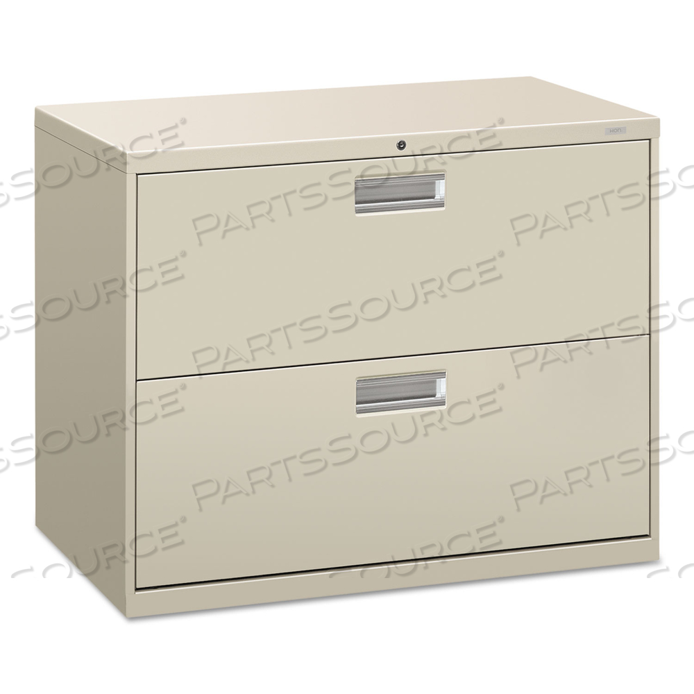 BRIGADE 600 SERIES LATERAL FILE, 2 LEGAL/LETTER-SIZE FILE DRAWERS, LIGHT GRAY, 36" X 18" X 28" by HON BRIGADE 600 SERIES LATERAL FILE, 2 LEGAL/LETTER-SIZE FILE DRAWERS, LIGHT GRAY, 36" X 18" X 28" by HON