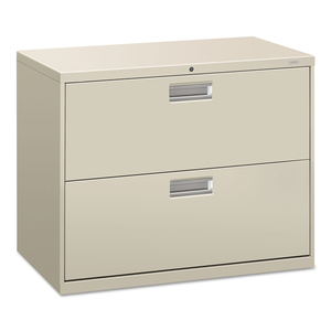 BRIGADE 600 SERIES LATERAL FILE, 2 LEGAL/LETTER-SIZE FILE DRAWERS, LIGHT GRAY, 36" X 18" X 28" by HON