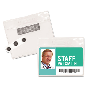MAGNETIC-STYLE NAME BADGE KITS, HORIZONTAL, CLEAR 4.5" X 3.25" HOLDER, 4.13" X 3" INSERT by Advantus