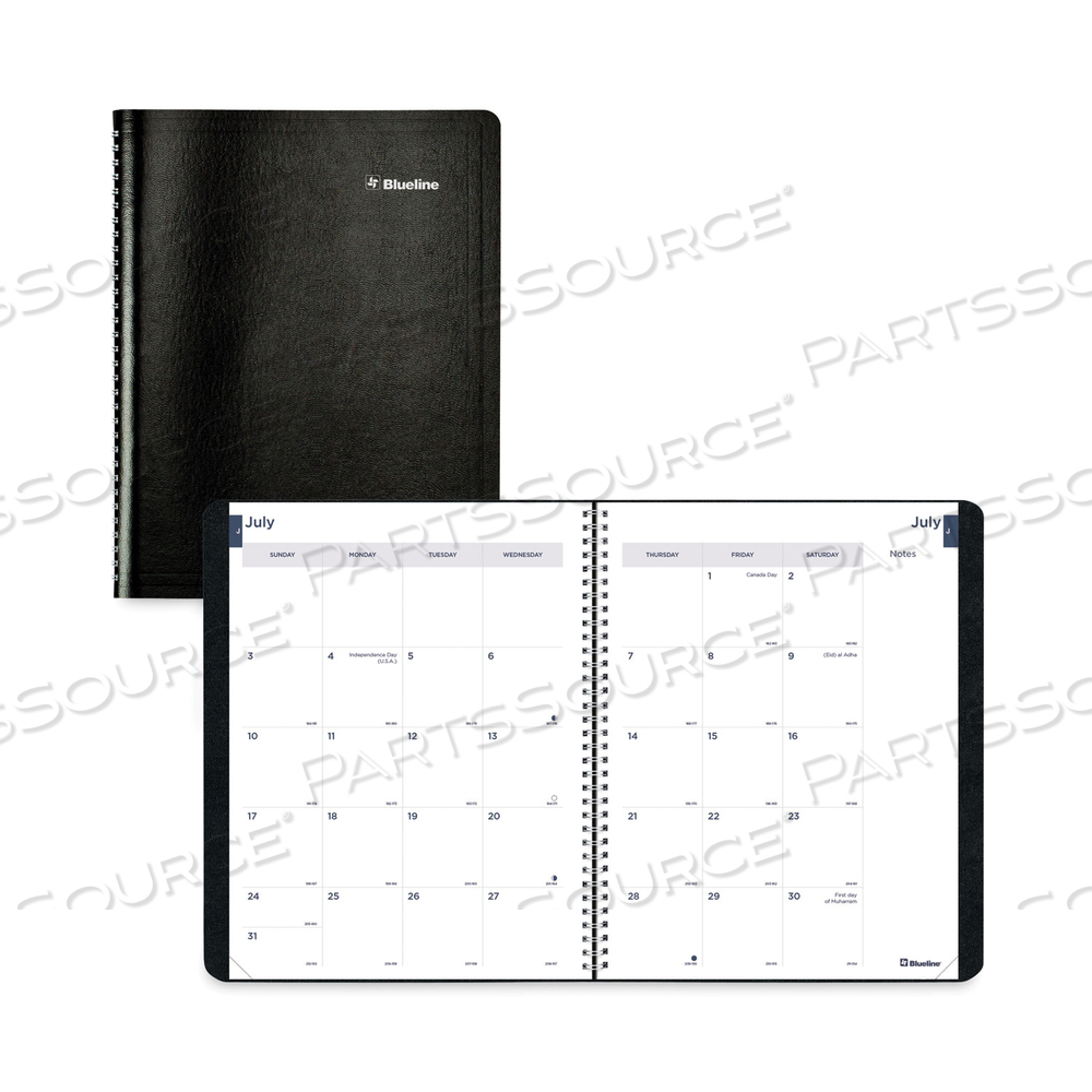 ACADEMIC MONTHLY PLANNER, 11 X 8.5, BLACK COVER, 14-MONTH (JULY TO AUG): 2022 TO 2023 by Blueline