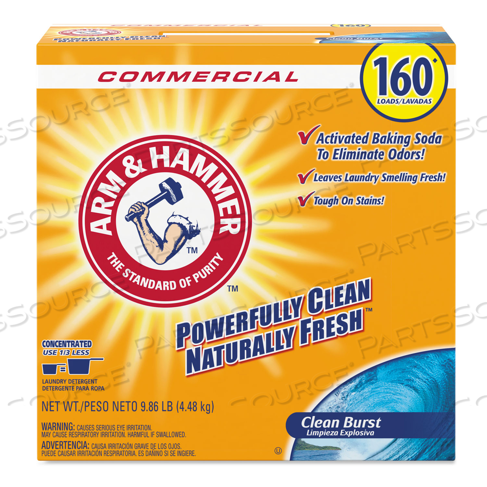 POWDER LAUNDRY DETERGENT, CLEAN BURST, 9.86 LB BOX by Arm And Hammer
