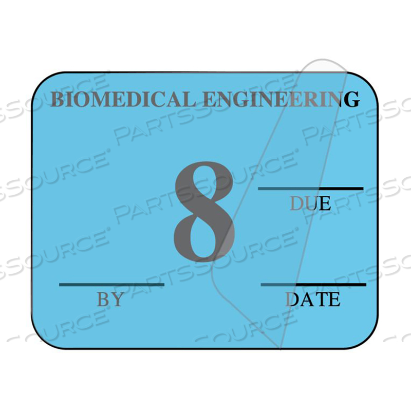 INSPECTION LABEL, 8, 1-1/4 IN W X 1 IN H, LIGHT BLUE, SYNTHETIC PAPER by United Ad Label