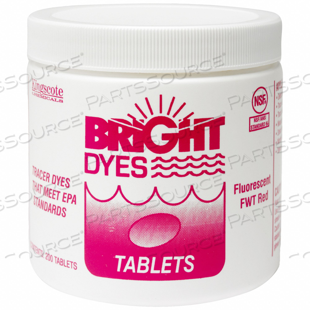 DYE TRACER TABLET FL RED PK200 by Bright Dyes