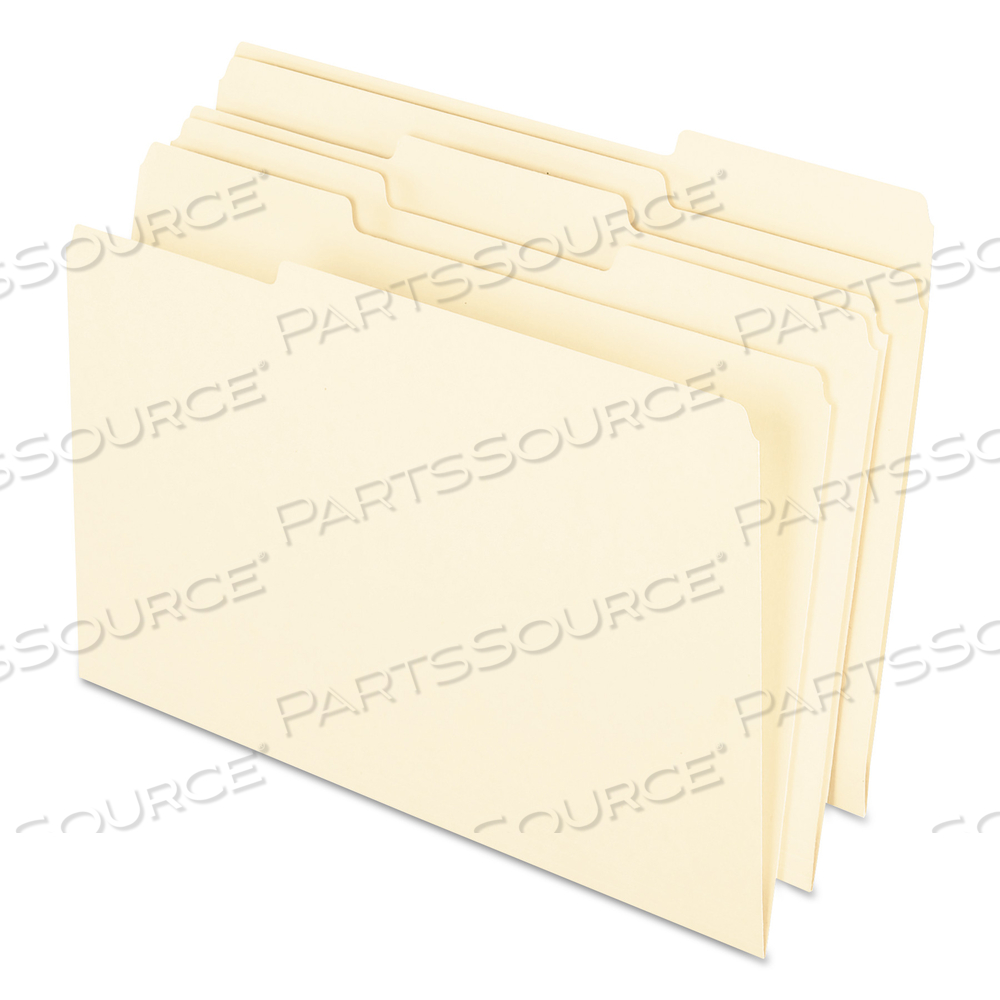 EARTHWISE BY PENDAFLEX 100% RECYCLED MANILA FILE FOLDER, 1/3-CUT TABS: ASSORTED, LEGAL SIZE, 0.75" EXPANSION, MANILA by Esselte Pendaflex Corp.