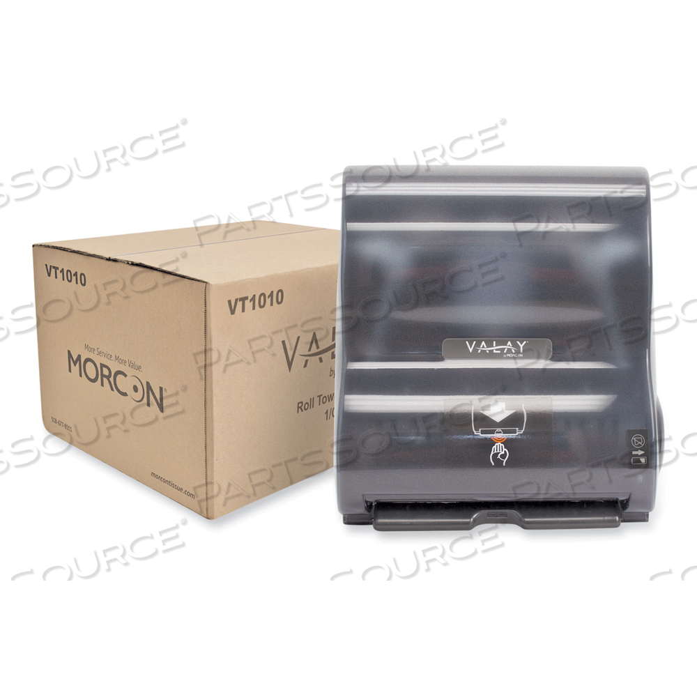 VALAY 10 INCH ROLL TOWEL DISPENSER, 13.25 X 9 X 14.25, BLACK by Morcon Tissue VALAY 10 INCH ROLL TOWEL DISPENSER, 13.25 X 9 X 14.25, BLACK by Morcon Tissue