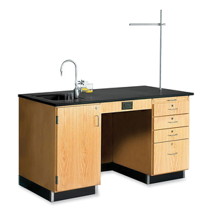INSTRUCTOR'S DESK, 60" X 30" X 36", OAK/BLACK by Diversified Woodcrafts