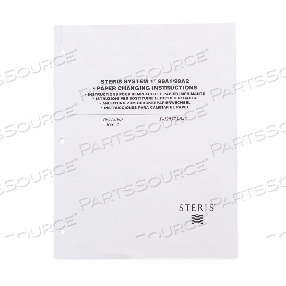 PAPER CHANGE INSTRUCTIONS by STERIS Corporation