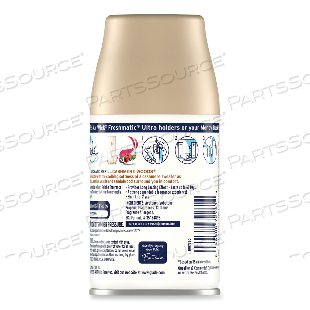 AUTOMATIC AIR FRESHENER, CASHMERE WOODS, 6.2 OZ by Glade