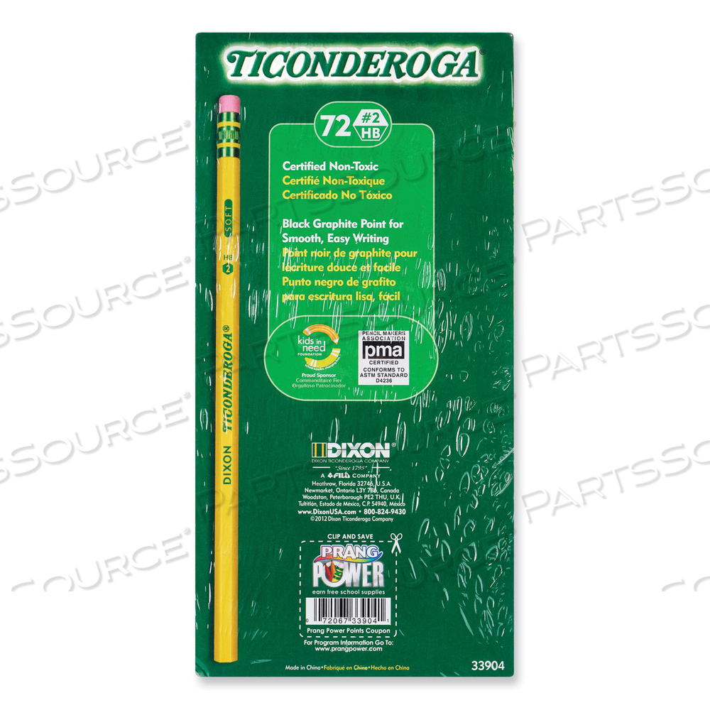 PENCILS, HB (#2), BLACK LEAD, YELLOW BARREL by Dixon Ticonderoga