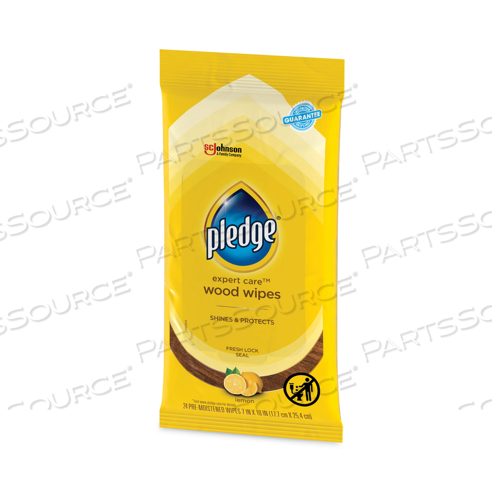 LEMON SCENT WET WIPES, CLOTH, 7 X 10, WHITE by Pledge