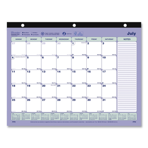ACADEMIC 13-MONTH DESK PAD CALENDAR, 11 X 8.5, BLACK BINDING, 13-MONTH (JULY TO JULY): 2022 TO 2023 by Brownline