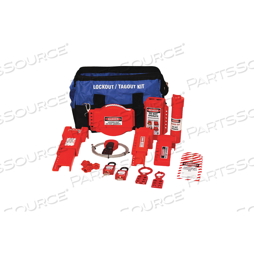 PORTABLE LOCKOUT KIT FILLED RED/BLUE/BLK by ZING Green Safety Products