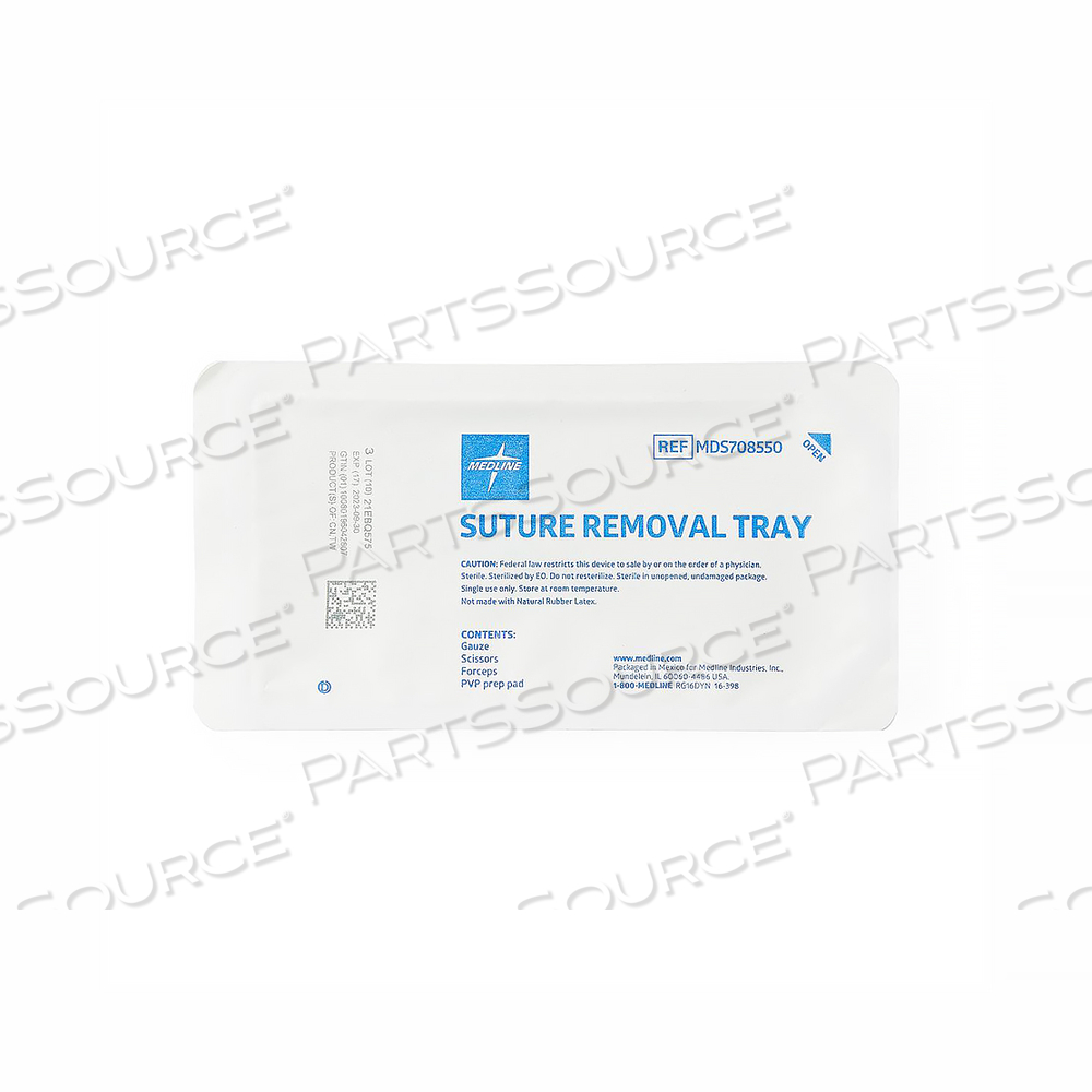 SUTURE REMOVAL TRAY WITH WIRE METAL FORCEPS AND LITTAUER SCISSORS by Medline Industries, Inc.