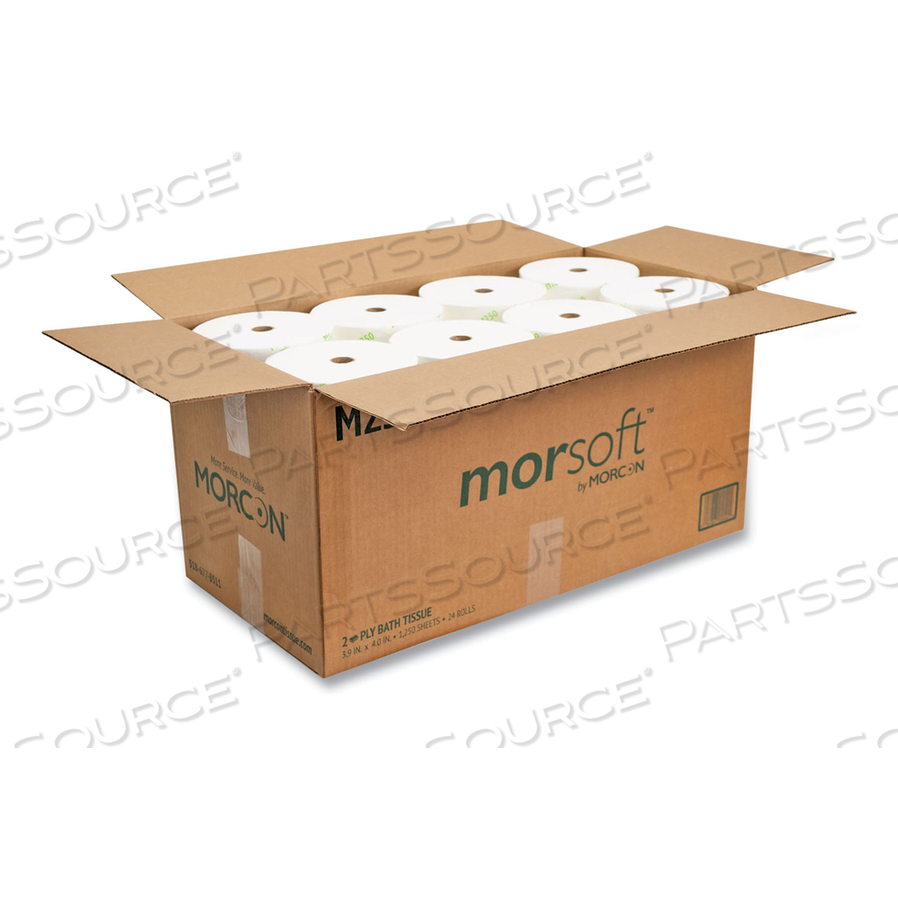 SMALL CORE BATH TISSUE, SEPTIC SAFE, 2-PLY, WHITE, 1,250/ROLL by Morcon Tissue SMALL CORE BATH TISSUE, SEPTIC SAFE, 2-PLY, WHITE, 1,250/ROLL by Morcon Tissue
