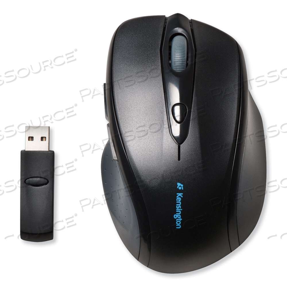 PRO FIT FULL-SIZE WIRELESS MOUSE, 2.4 GHZ FREQUENCY/30 FT WIRELESS RANGE, RIGHT HAND USE, BLACK by Kensington Computer Products PRO FIT FULL-SIZE WIRELESS MOUSE, 2.4 GHZ FREQUENCY/30 FT WIRELESS RANGE, RIGHT HAND USE, BLACK by Kensington Computer Products