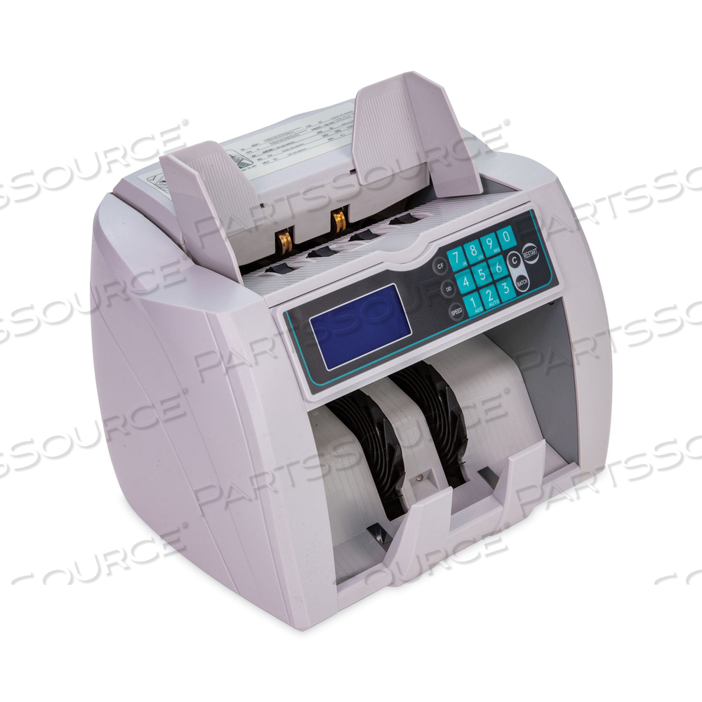 BILL COUNTER, 1,900 BILLS/MIN, 10 X 13.6 X 11.6, WHITE BILL COUNTER, 1,900 BILLS/MIN, 10 X 13.6 X 11.6, WHITE
