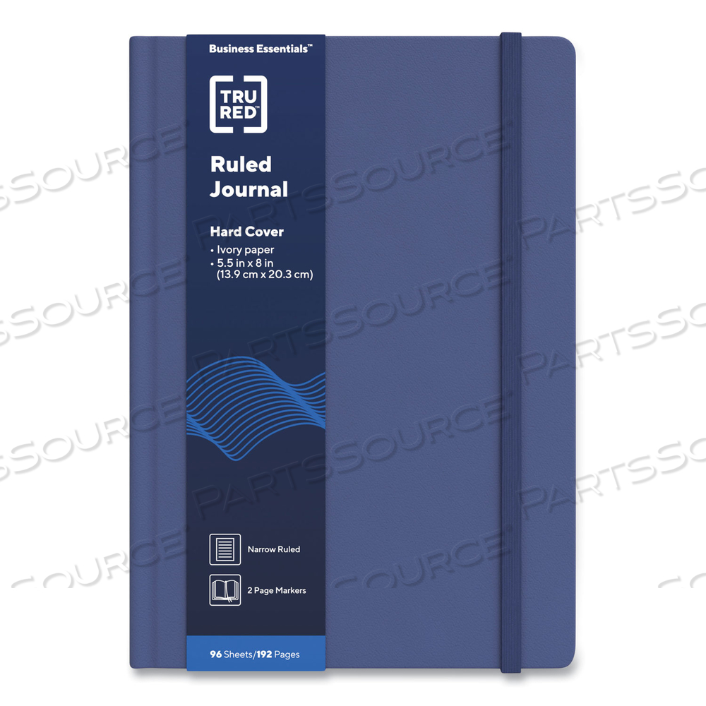 HARDCOVER BUSINESS JOURNAL, 1-SUBJECT, NARROW RULE, BLUE COVER, (96) 8 X 5.5 SHEETS by TRU RED