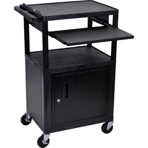 SECURITY AV CART WITH PULL-OUT LAPTOP SHELF 42"H by Luxor SECURITY AV CART WITH PULL-OUT LAPTOP SHELF 42"H by Luxor