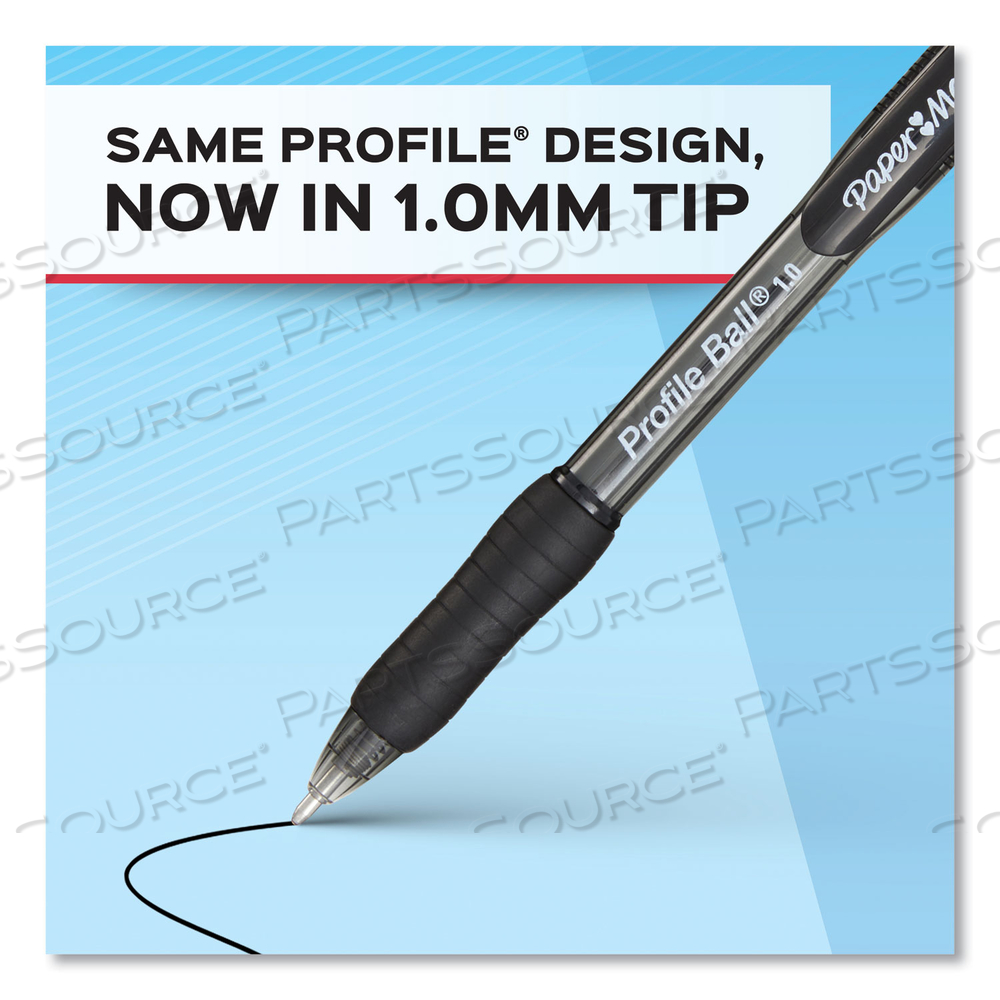 PROFILE BALLPOINT PEN, RETRACTABLE, MEDIUM 1 MM, BLACK INK, TRANSLUCENT BLACK BARREL 