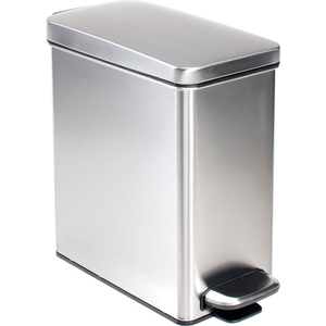 BRUSHED STAINLESS STEEL PROFILE STEP CAN, 2-3/5 GALLON by Simplehuman