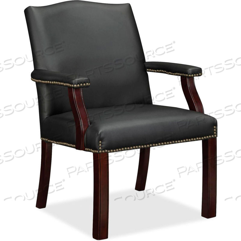 BONDED LEATHER GUEST CHAIR - BLACK by Lorell