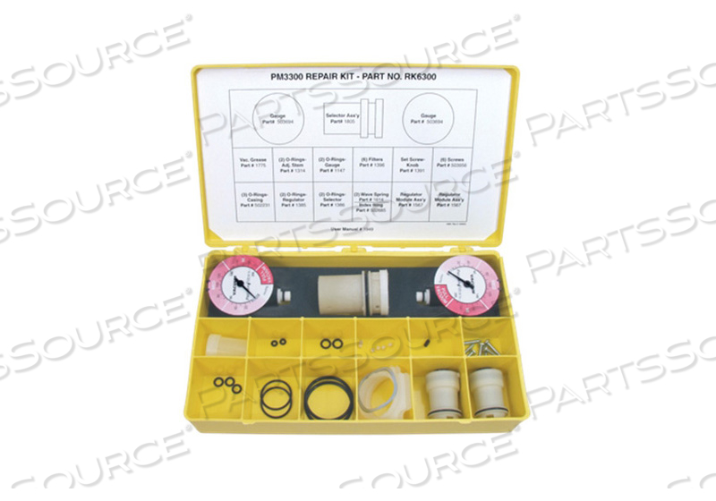 REPAIR KIT, INCLUDES: HOUSING ASSEMBLY, ANALOG GAUGE ASSEMBLY, SELECTOR MODULE, O-RING, REGULATOR MODULE, SCREW, FOR VACUUM REGULATOR by Precision Medical, Inc. REPAIR KIT, INCLUDES: HOUSING ASSEMBLY, ANALOG GAUGE ASSEMBLY, SELECTOR MODULE, O-RING, REGULATOR MODULE, SCREW, FOR VACUUM REGULATOR by Precision Medical, Inc.