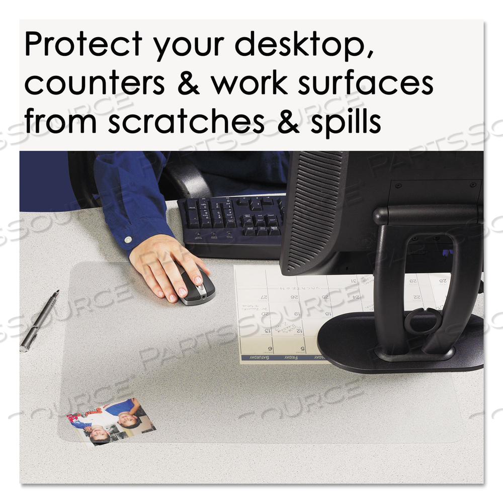 KRYSTALVIEW DESK PAD WITH ANTIMICROBIAL PROTECTION, MATTE FINISH, 36 X 20, CLEAR by Artistic