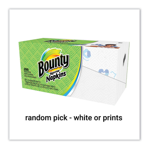 QUILTED NAPKINS, 1-PLY, 12 1/10 X 12, ASSORTED - PRINT OR WHITE, 200/PACK by Bounty QUILTED NAPKINS, 1-PLY, 12 1/10 X 12, ASSORTED - PRINT OR WHITE, 200/PACK by Bounty
