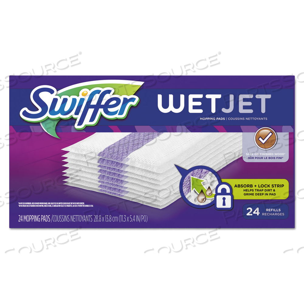 WETJET SYSTEM REFILL CLOTHS, 11.3" X 5.4", WHITE by Swiffer