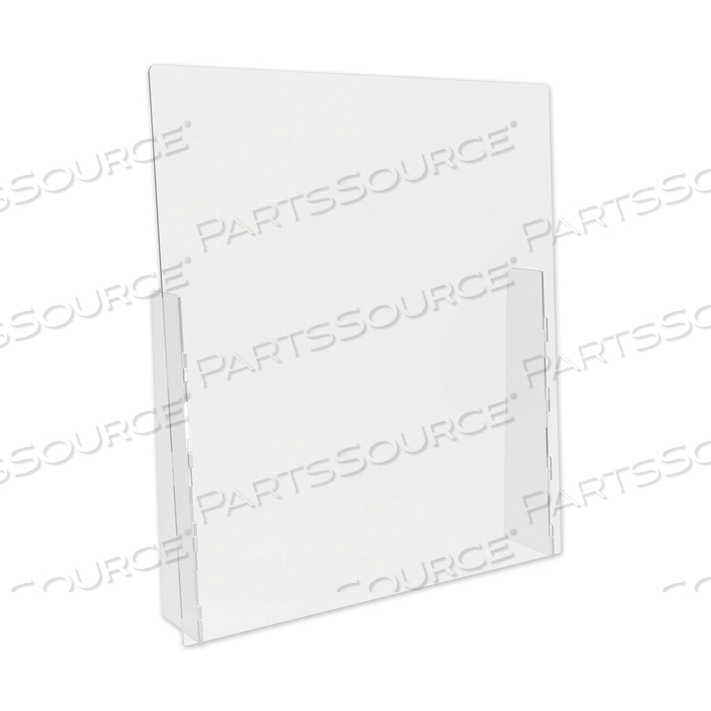 COUNTER TOP BARRIER WITH FULL SHIELD, 31.75" X 6" X 36", POLYCARBONATE, CLEAR by Deflecto