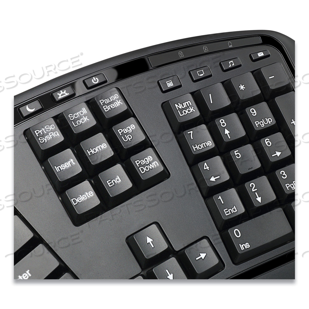 WKB1500GB WIRELESS ERGONOMIC KEYBOARD AND MOUSE, 2.4 GHZ FREQUENCY/30 FT WIRELESS RANGE, BLACK by Adesso, Inc.