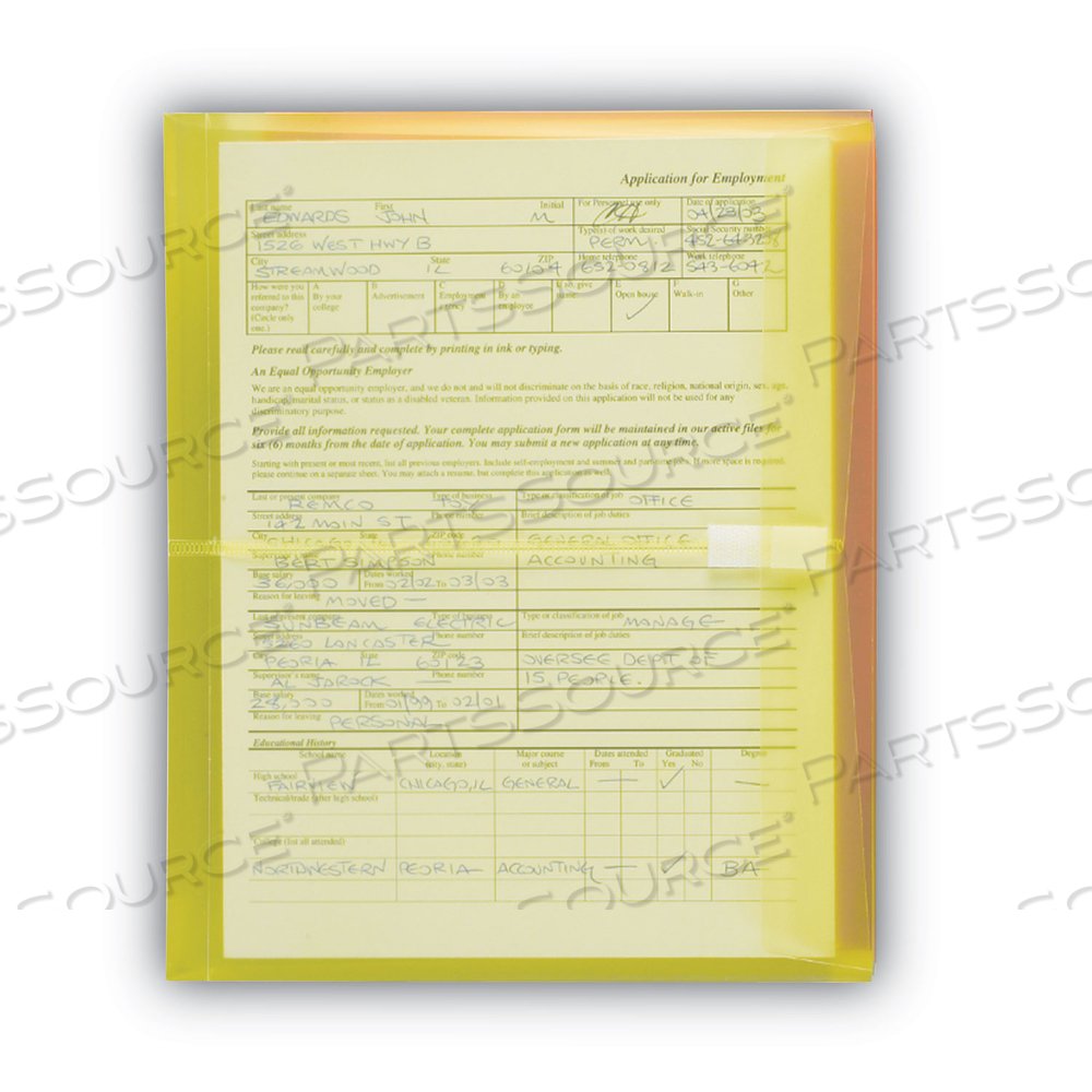 POLY SIDE-LOAD ENVELOPES, FOLD-OVER CLOSURE, 9.75 X 11.63, ASSORTED COLORS by Smead